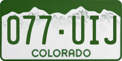 CO license plate 077UIJ