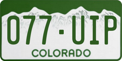 CO license plate 077UIP