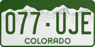 CO license plate 077UJE