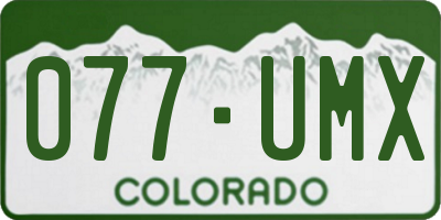 CO license plate 077UMX