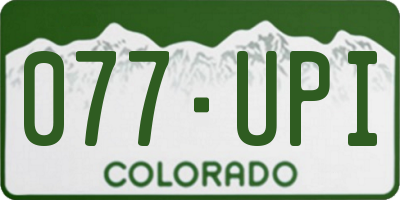 CO license plate 077UPI