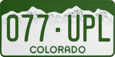 CO license plate 077UPL