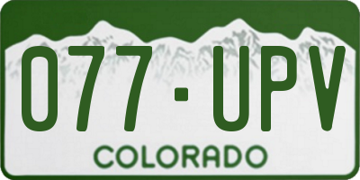 CO license plate 077UPV