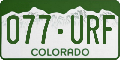 CO license plate 077URF