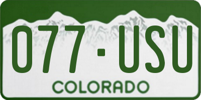CO license plate 077USU