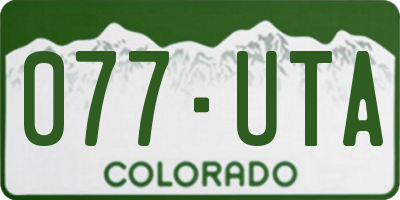 CO license plate 077UTA