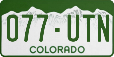CO license plate 077UTN