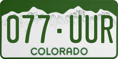 CO license plate 077UUR