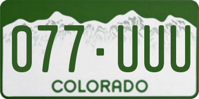 CO license plate 077UUU