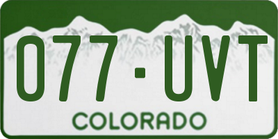 CO license plate 077UVT