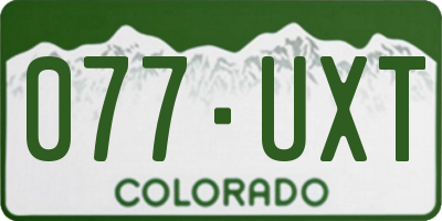 CO license plate 077UXT