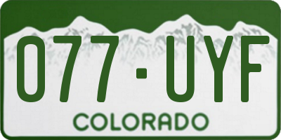 CO license plate 077UYF