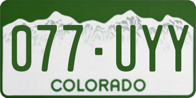 CO license plate 077UYY