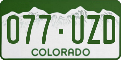 CO license plate 077UZD