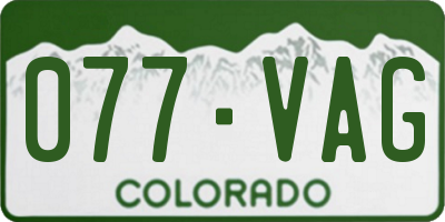 CO license plate 077VAG