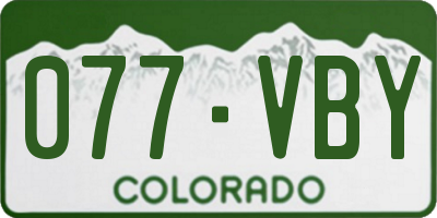 CO license plate 077VBY