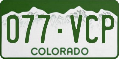 CO license plate 077VCP