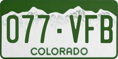 CO license plate 077VFB