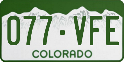 CO license plate 077VFE