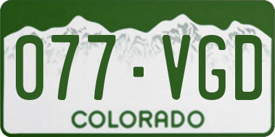 CO license plate 077VGD