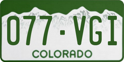 CO license plate 077VGI
