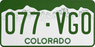 CO license plate 077VGO