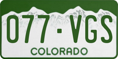 CO license plate 077VGS