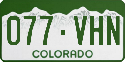 CO license plate 077VHN