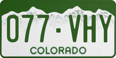 CO license plate 077VHY