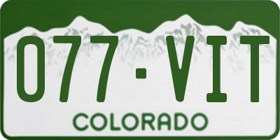 CO license plate 077VIT
