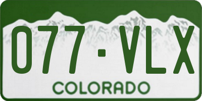 CO license plate 077VLX