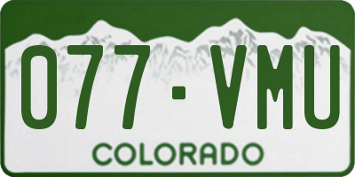 CO license plate 077VMU