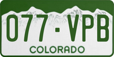 CO license plate 077VPB