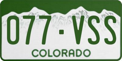 CO license plate 077VSS