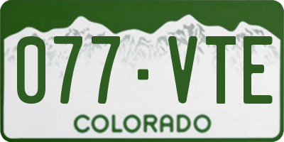 CO license plate 077VTE