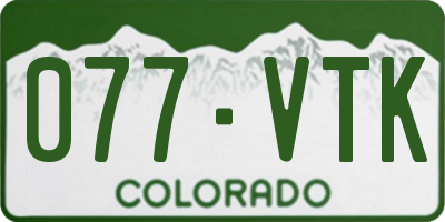 CO license plate 077VTK