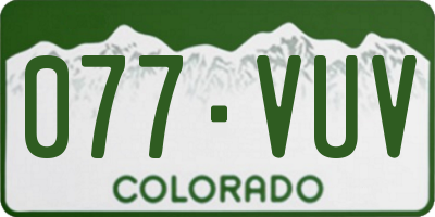 CO license plate 077VUV