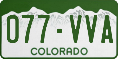 CO license plate 077VVA