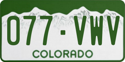 CO license plate 077VWV