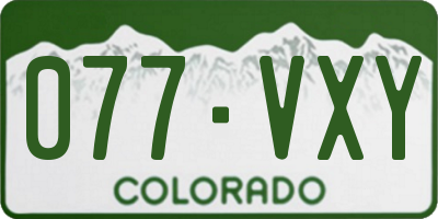 CO license plate 077VXY
