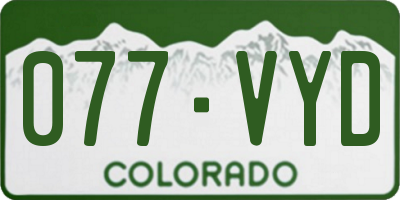 CO license plate 077VYD