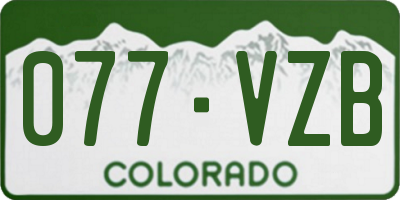 CO license plate 077VZB