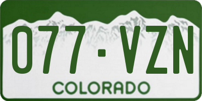 CO license plate 077VZN