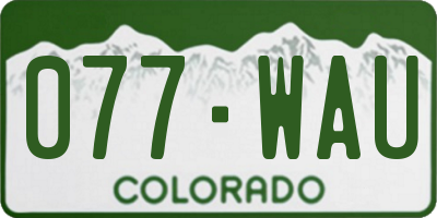 CO license plate 077WAU