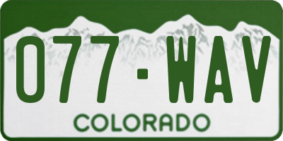 CO license plate 077WAV