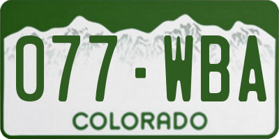 CO license plate 077WBA
