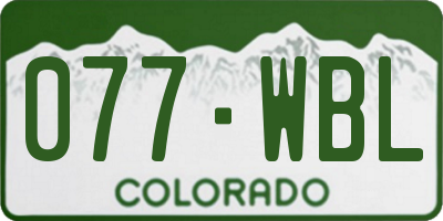 CO license plate 077WBL