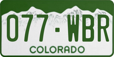 CO license plate 077WBR