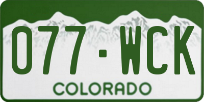 CO license plate 077WCK