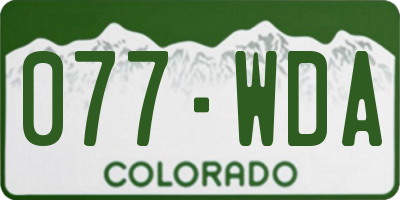 CO license plate 077WDA